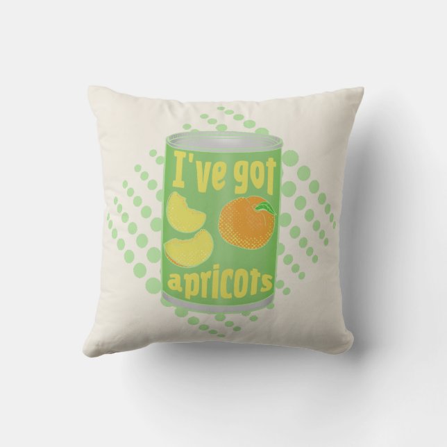 Coussin J'ai des abricots Tin de fruit (Verso)