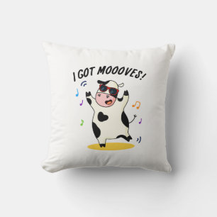 Coussin J'Ai Des Mooos Drôle Dansant Pun De Vache