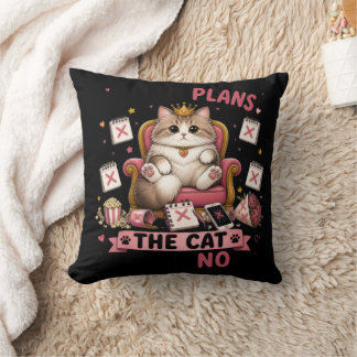 Coussin J'ai des projets Le chat a dit non Drôle de chat