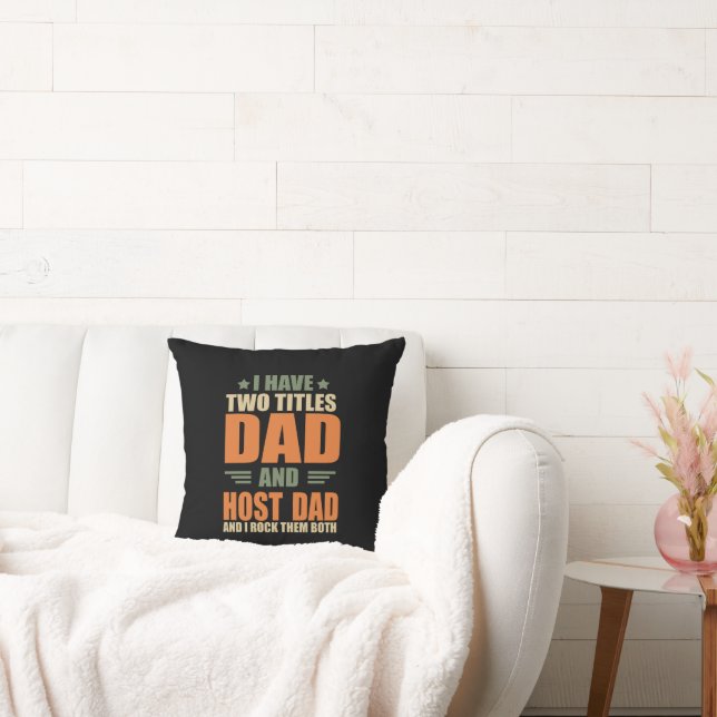 Coussin J'ai deux titres Meilleur Papa Hôte  (Canapé)