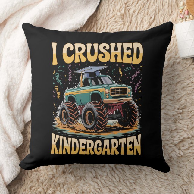 Coussin J'ai écrasé la remise des diplômes de camion monst (Couverture)