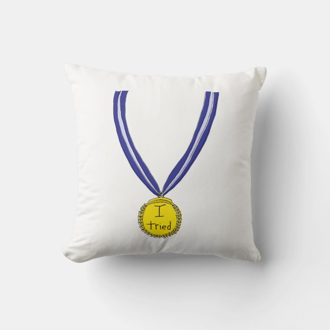 Coussin J'ai essayé la médaille (Recto)