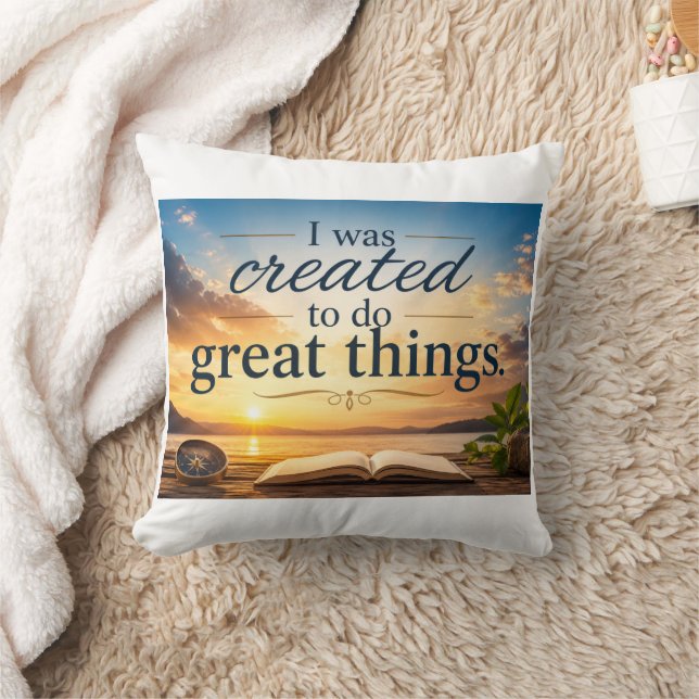 Coussin J'ai été créé pour faire de grandes choses (Couverture)