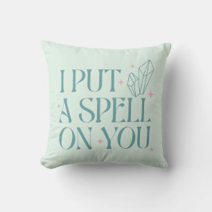 Coussin J'ai Jeté un Sortilège sur Vous Halloween Vert Cla