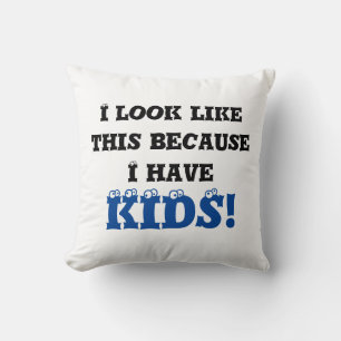 Coussin J'ai l'air de ça parce que noir et bleu