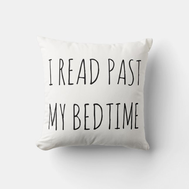 Coussin J'ai lu après mon Booklover heure du coucher (Recto)