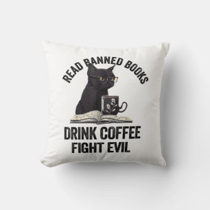 Coussin J'ai lu les livres interdits amoureux BookWorm Amo