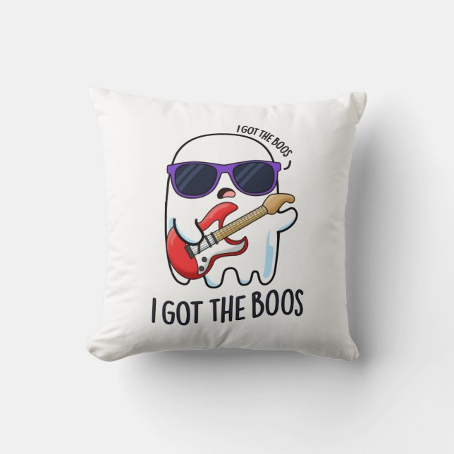 Coussin J'Ai Obtenu Boos Funny Halloween Music Ghost Pun (Recto)