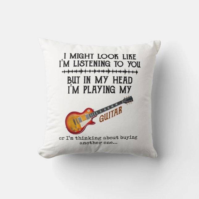 Coussin J'ai peut-être l'air de vous écouter, mais dans (Recto)