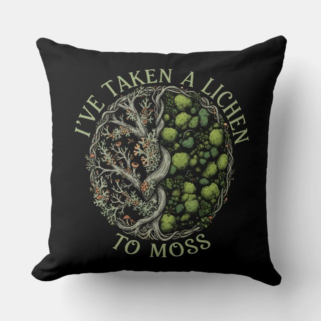 Coussin J'ai Pris un Lichen pour de la Mousse - Blague Nat (Recto)