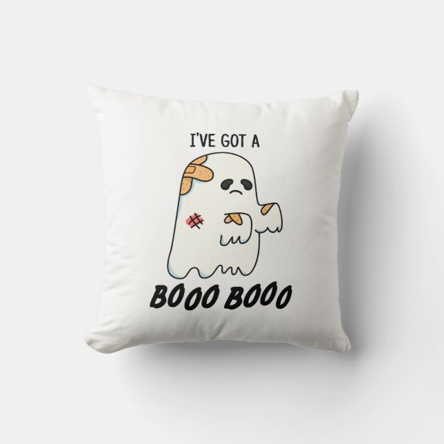 Coussin J'ai un Boo Boo Drôle jeu Halloween Pun (Recto)