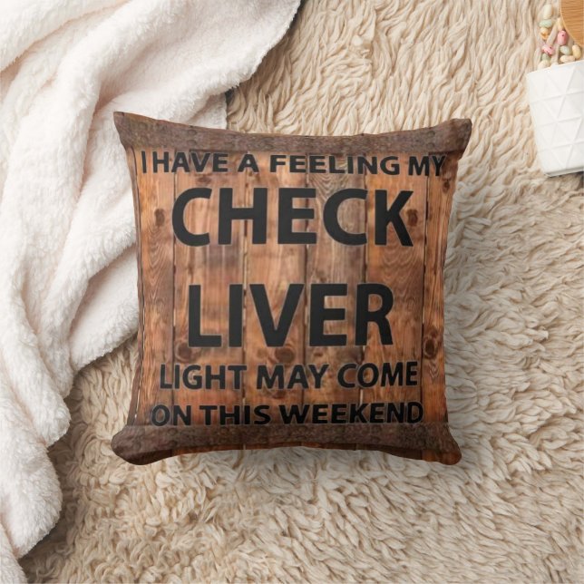 Coussin J'ai un sens de mon foie chèque (Couverture)