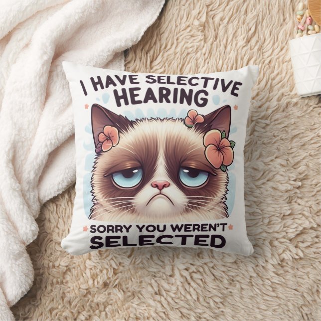Coussin J'ai une ouïe sélective Cadeau drôle pour amateur  (Couverture)
