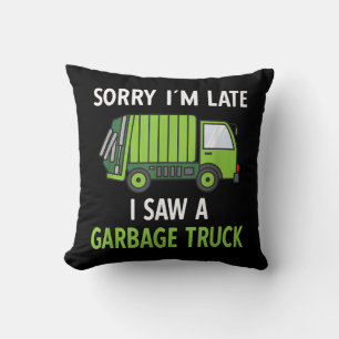 Coussin J'ai vu des ordures de camion costume de recyclage