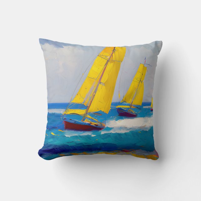 Coussin "J'ai vu trois bateaux" (Recto)