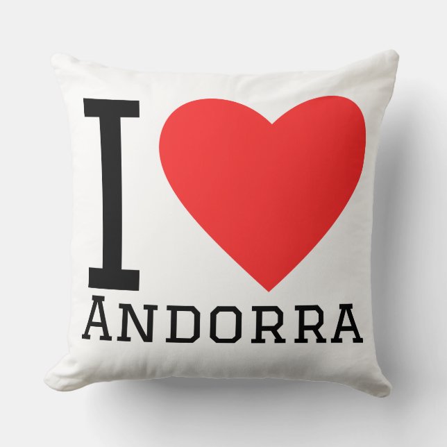 Coussin J'aime autocollant carré andorre (Recto)