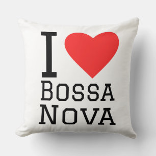 Coussin J'aime autocollant carré Bossa nova