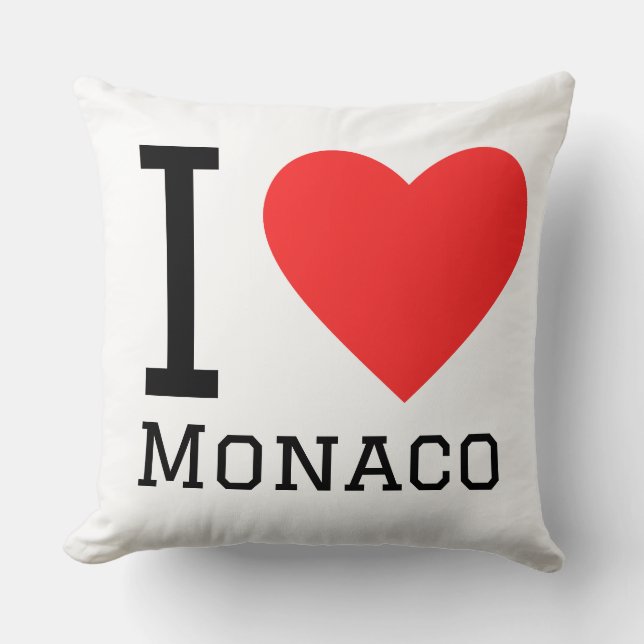 Coussin J'aime autocollant carré de Monaco (Recto)