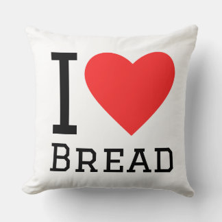 Coussin J'aime autocollant carré de pain