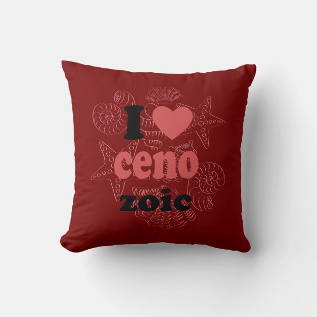 Coussin J'aime Cénozoïque drôle de citation pour les scien (Recto)