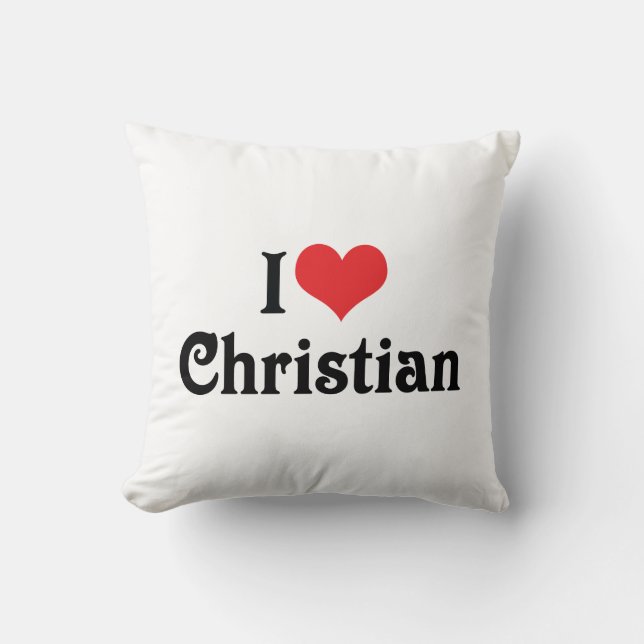 Coussin J'aime Christian (Recto)