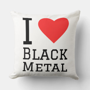 Coussin J'aime collant carré en métal noir