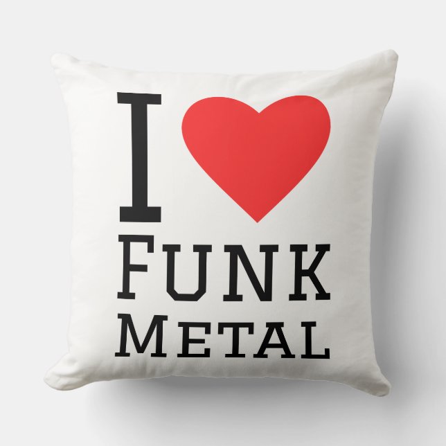 Coussin J'aime coller funk metal carré (Recto)