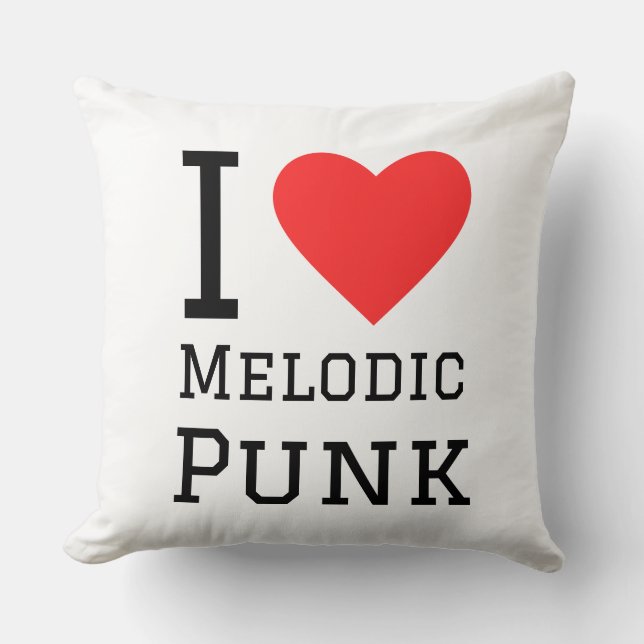 Coussin J'aime coller punk carré mélodique (Recto)