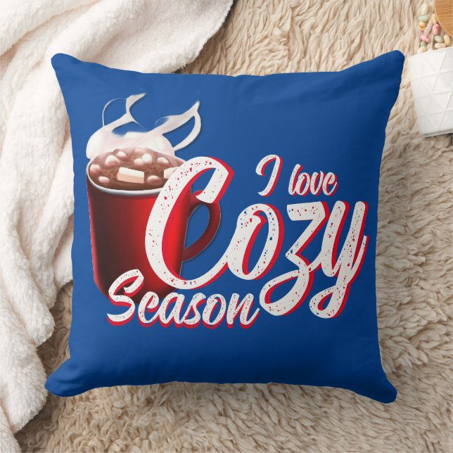 Coussin J'aime Cosy Season Blue (Couverture)