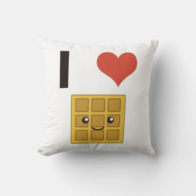 Coussin J'aime des gaufres (Recto)