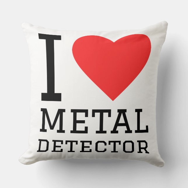 Coussin J'aime détecteur de métal (Recto)