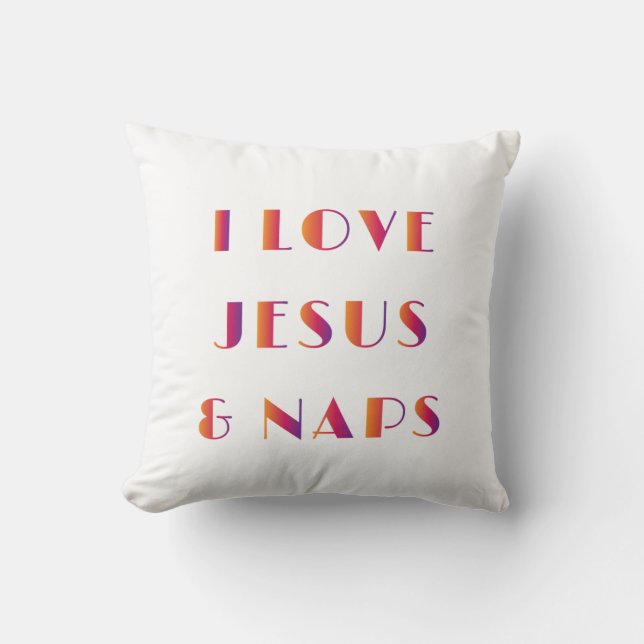 Coussin J'aime Jésus et Naps (Recto)