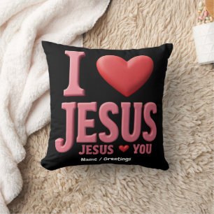 Coussin J'aime Jésus, Jésus t'aime Une foi chrétienne