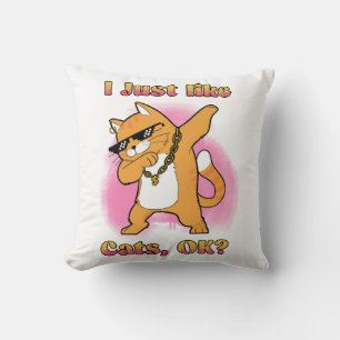 Coussin J'aime juste les chats, OK Chat qui dabbe