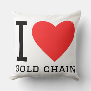Coussin J'aime la chaîne en or