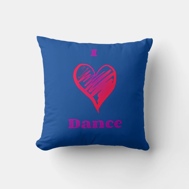 Coussin "J'aime la danse" lance un oreiller. (Recto)