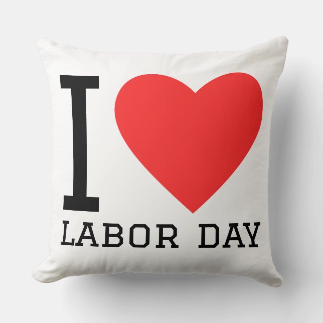 Coussin J'aime la fête du travail (Recto)