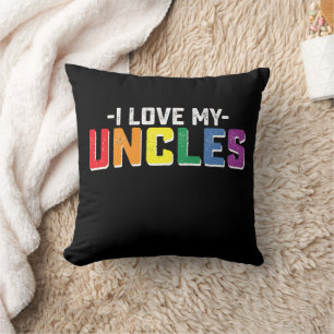 Coussin J'aime la fierté de mes oncles Gay Lesbienne Famil