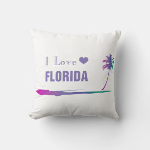 Coussin J'Aime La Floride Colorée Violet