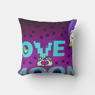Coussin "J'Aime la Lune" – Un Design d'Art Céleste Fantais