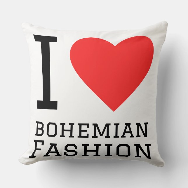Coussin J'aime la mode bohémienne  (Recto)