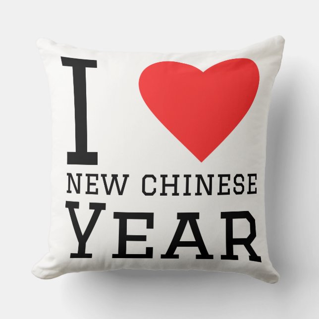 Coussin J'aime la nouvelle année chinoise (Recto)