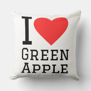 Coussin J'aime la pomme verte