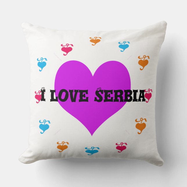Coussin J'aime la Serbie (Recto)