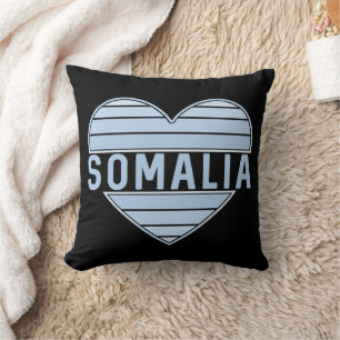 Coussin J'aime la Somalie, le coeur somalien