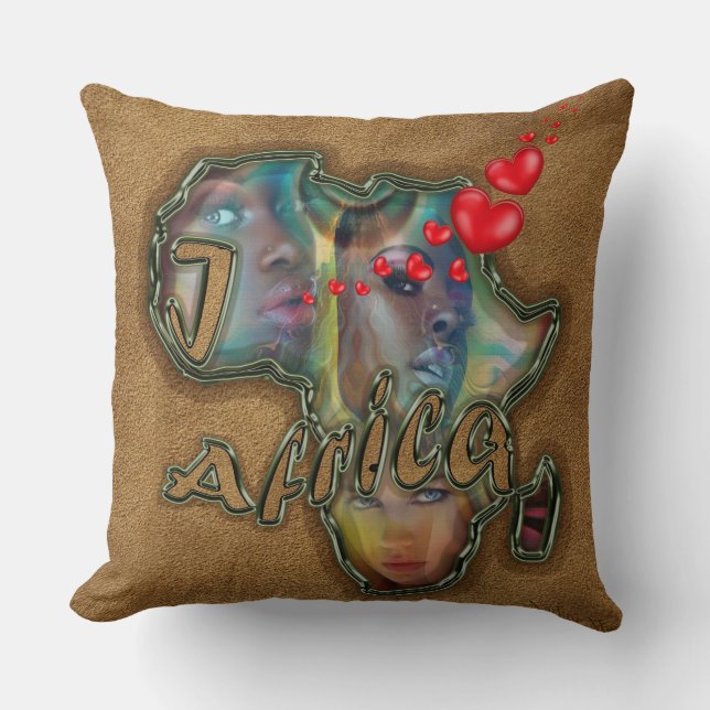 Coussin J'aime l'Afrique (Recto)