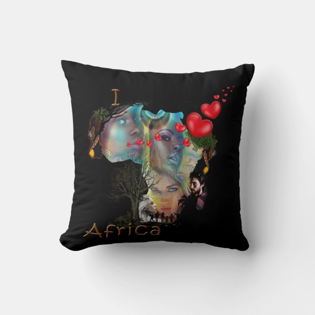 Coussin J'aime l'Afrique (Recto)