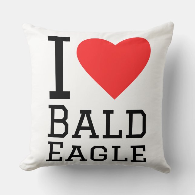 Coussin J'aime l'aigle chauve  (Recto)