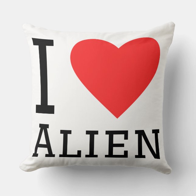 Coussin J'aime l'alien (Recto)