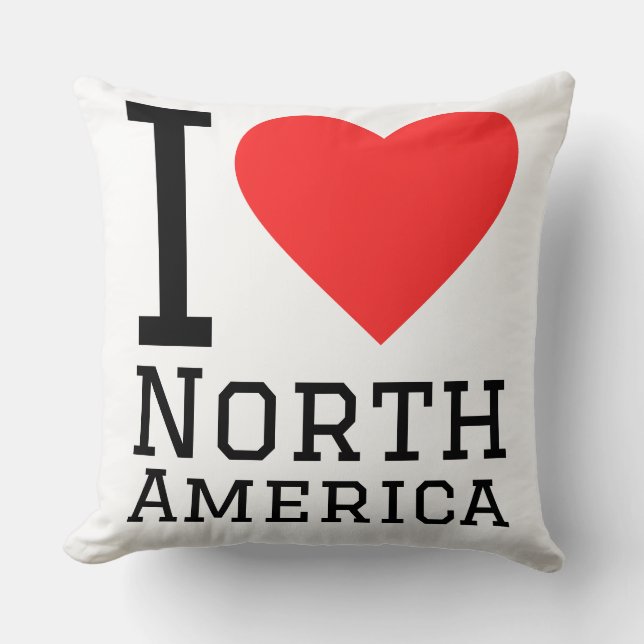 Coussin J'aime l'Amérique du Nord (Recto)